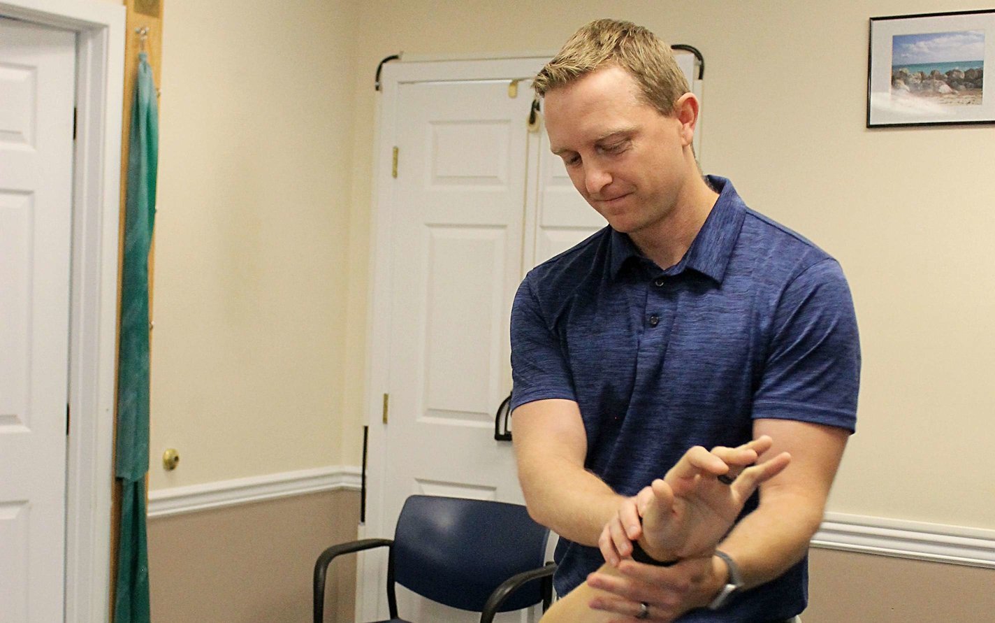 physical therapist Matt with a patient